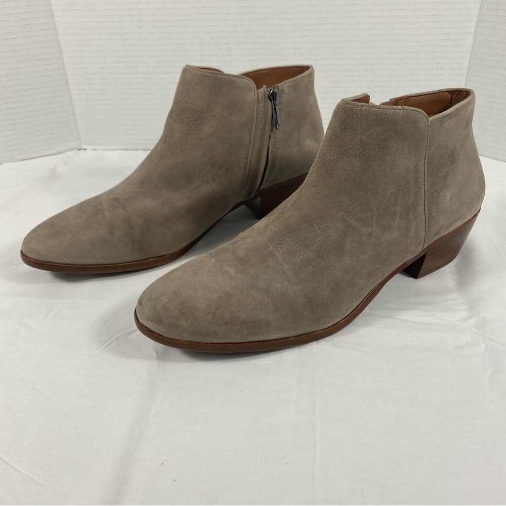 Sam Edelman Women's Petty Boot Size 13 Block Heel Taupe Tan Suede Bootie Boho